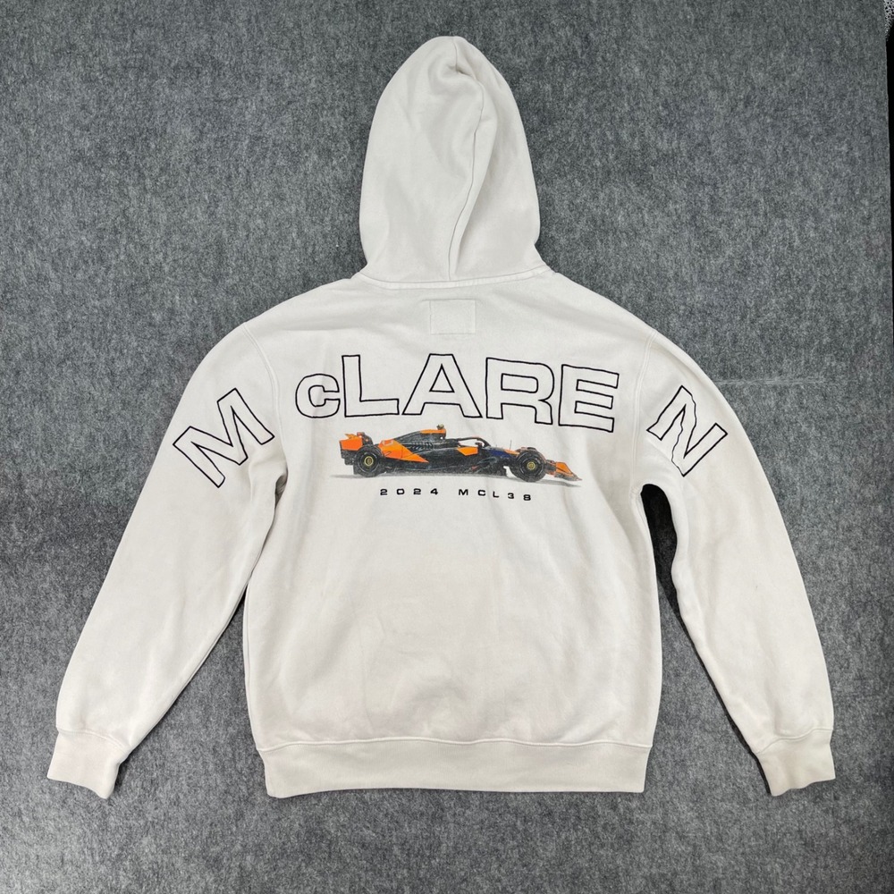 McLaren Formula 1 Team Hoodie Mens Small White Racing Sweatshirt F1 Logo